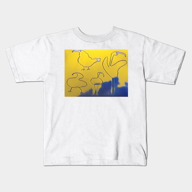 Yellow Birds Kids T-Shirt by Tovers